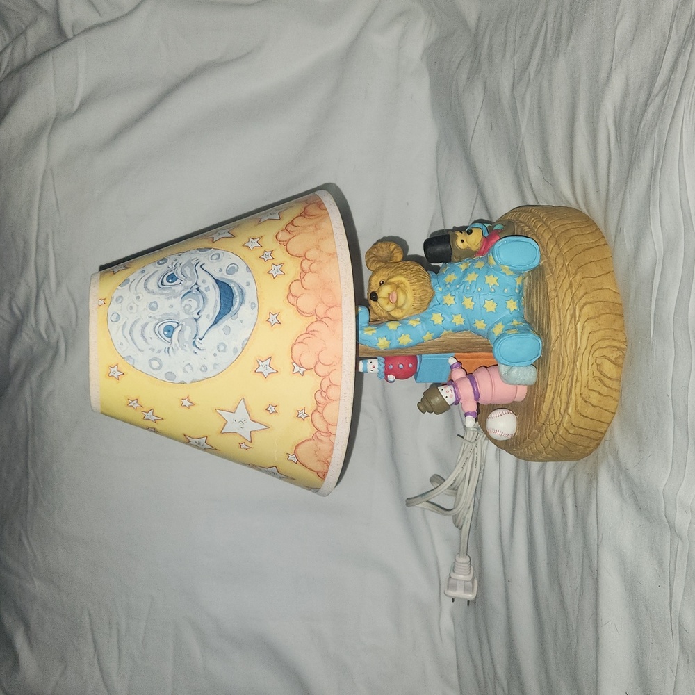 Set - San Francisco music box company lamp and bear night light